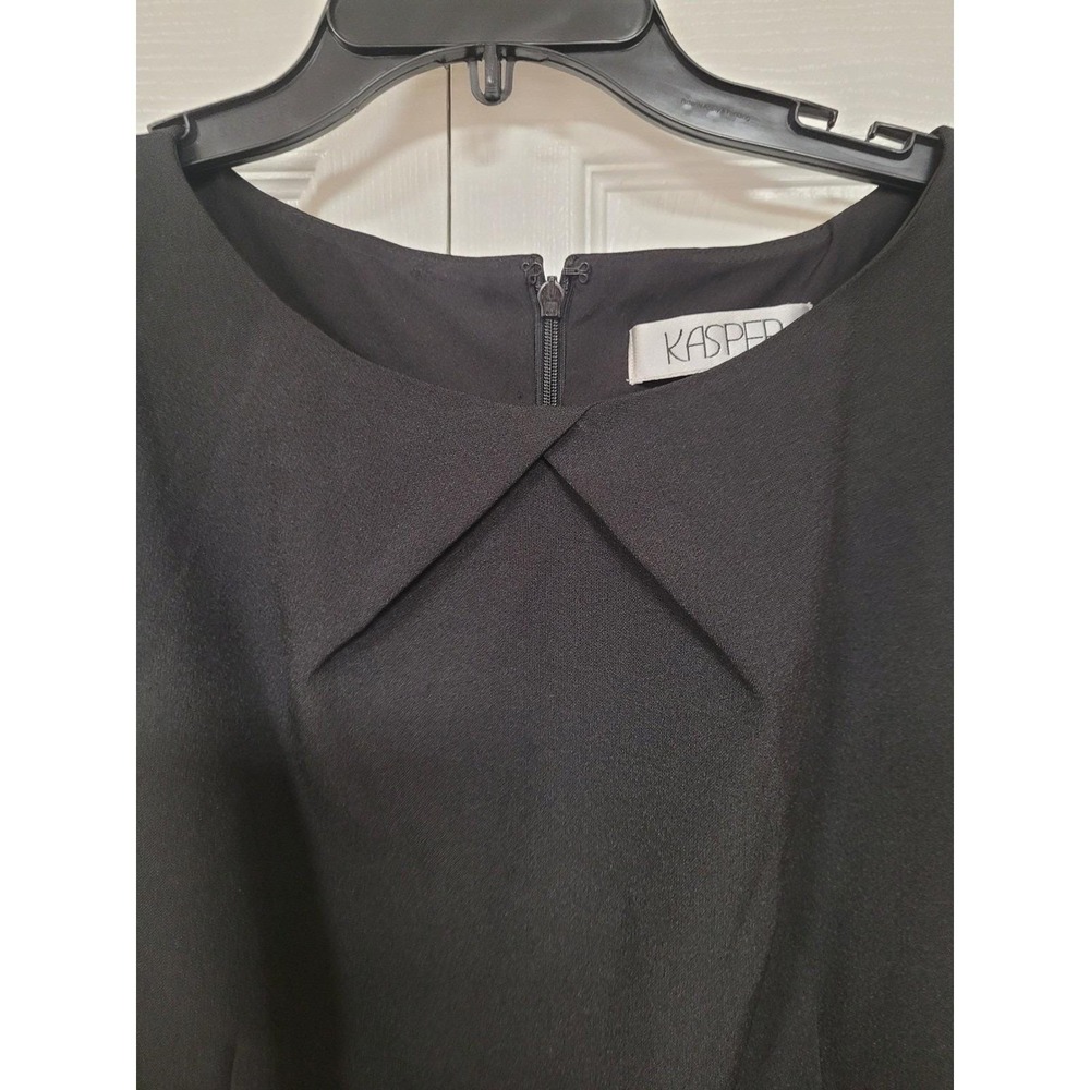 Kasper Black Sleeveless Sheath Dress Women's Career Office Flared‎ Hem Size 14 - Picture 4 of 9